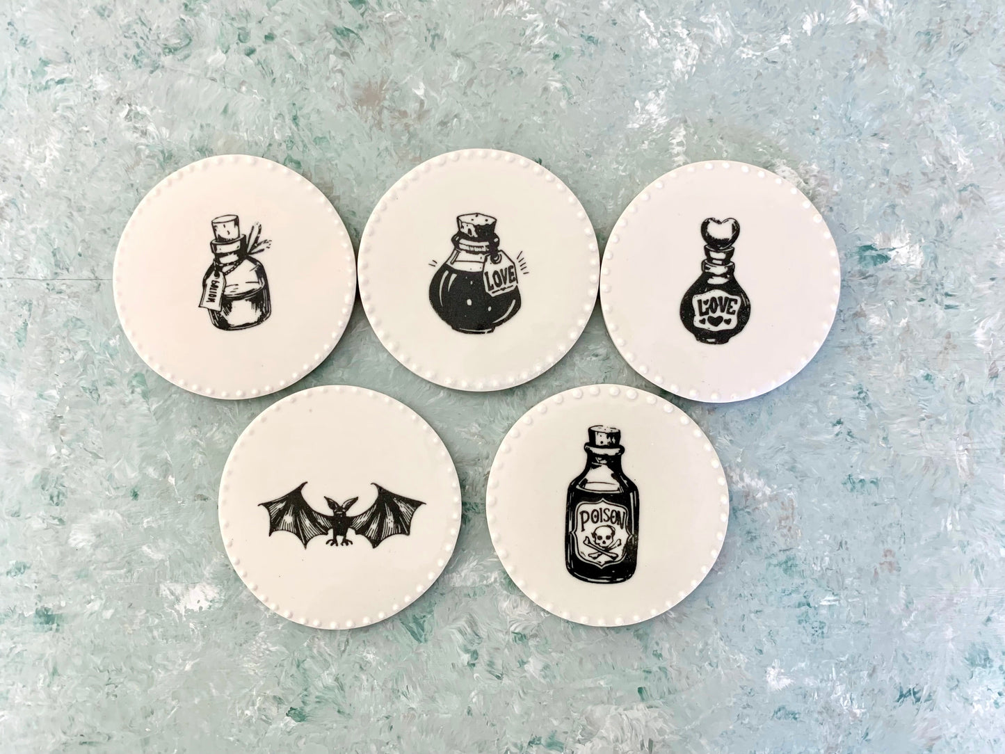 Handmade Halloween Porcelain Coasters
