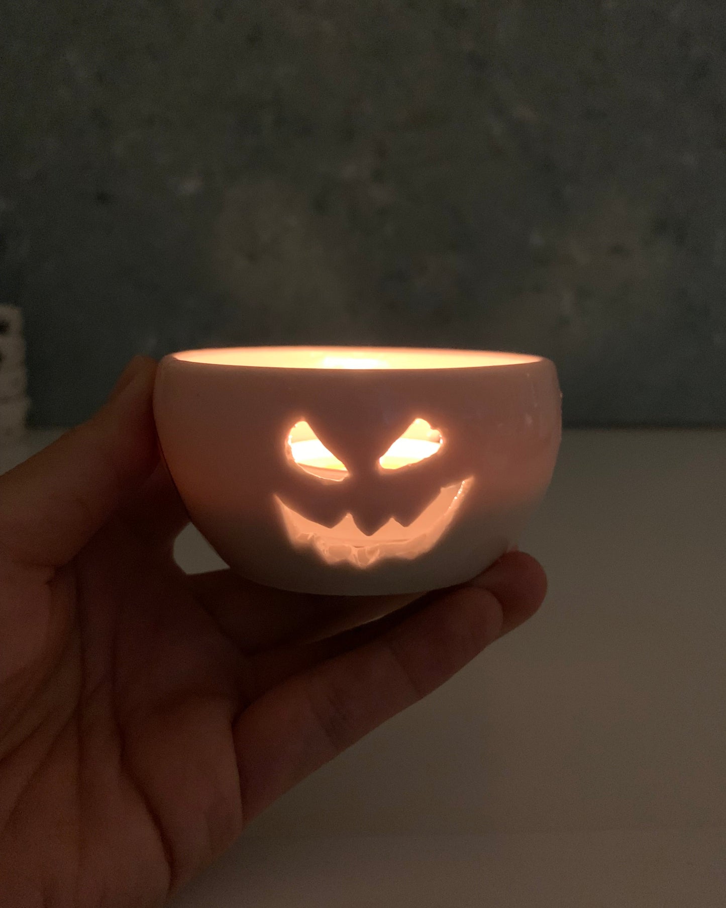 Handmade Halloween Jack O Lanterns Tealight Candle Holders