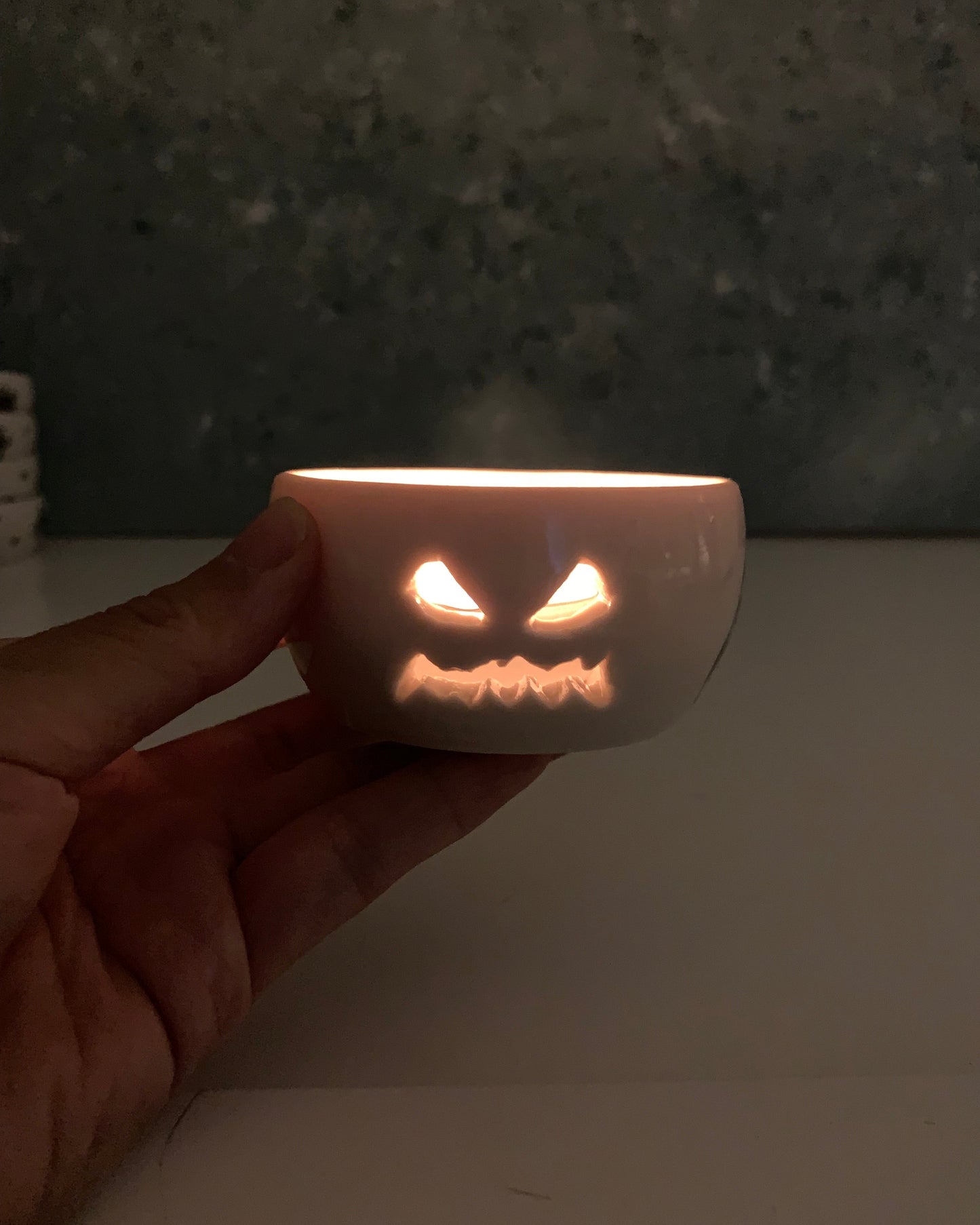 Handmade Halloween Jack O Lanterns Tealight Candle Holders