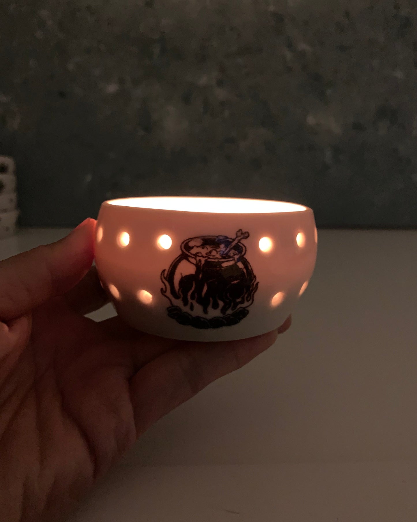 Handmade Halloween Tealight Candle Holders, Black Cats, Spiders, Owls, Witches hats