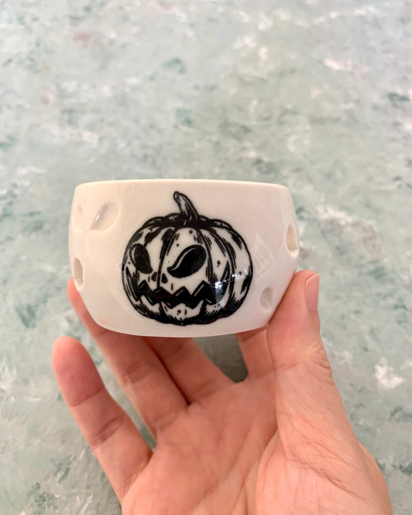 Handmade Halloween Pumpkin Tealight Candle Holders