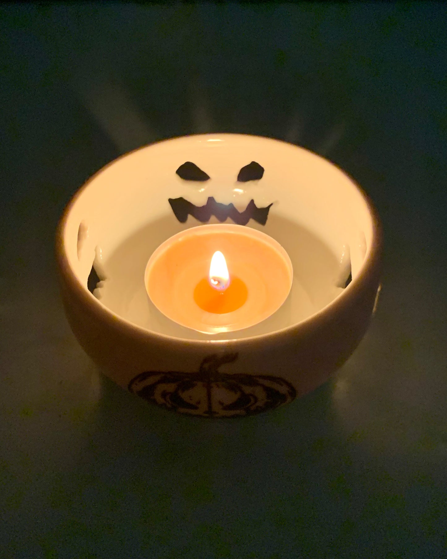 Handmade Halloween Jack O Lanterns Tealight Candle Holders