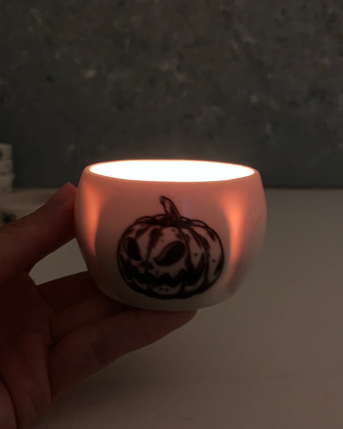 Handmade Halloween Pumpkin Tealight Candle Holders