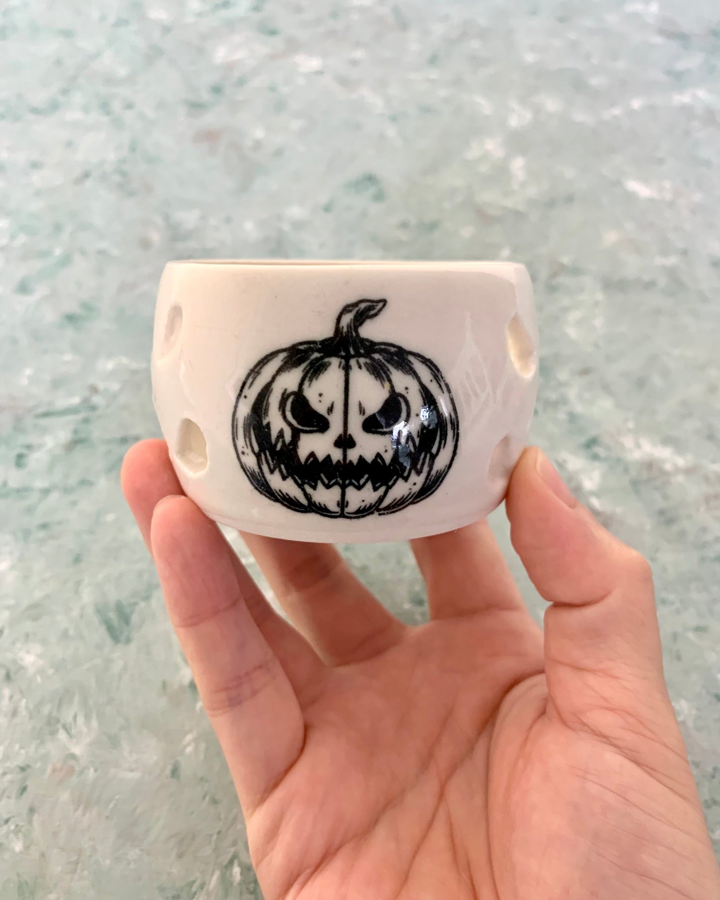 Handmade Halloween Pumpkin Tealight Candle Holders