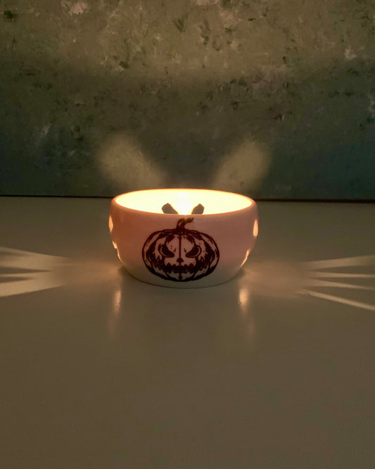 Handmade Halloween Jack O Lanterns Tealight Candle Holders
