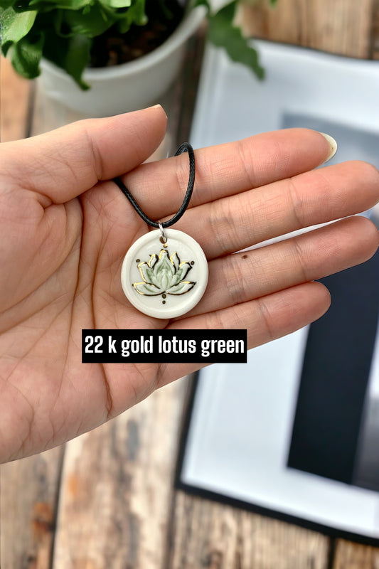 Hand-Painted Porcelain Necklace with Adjustable Length