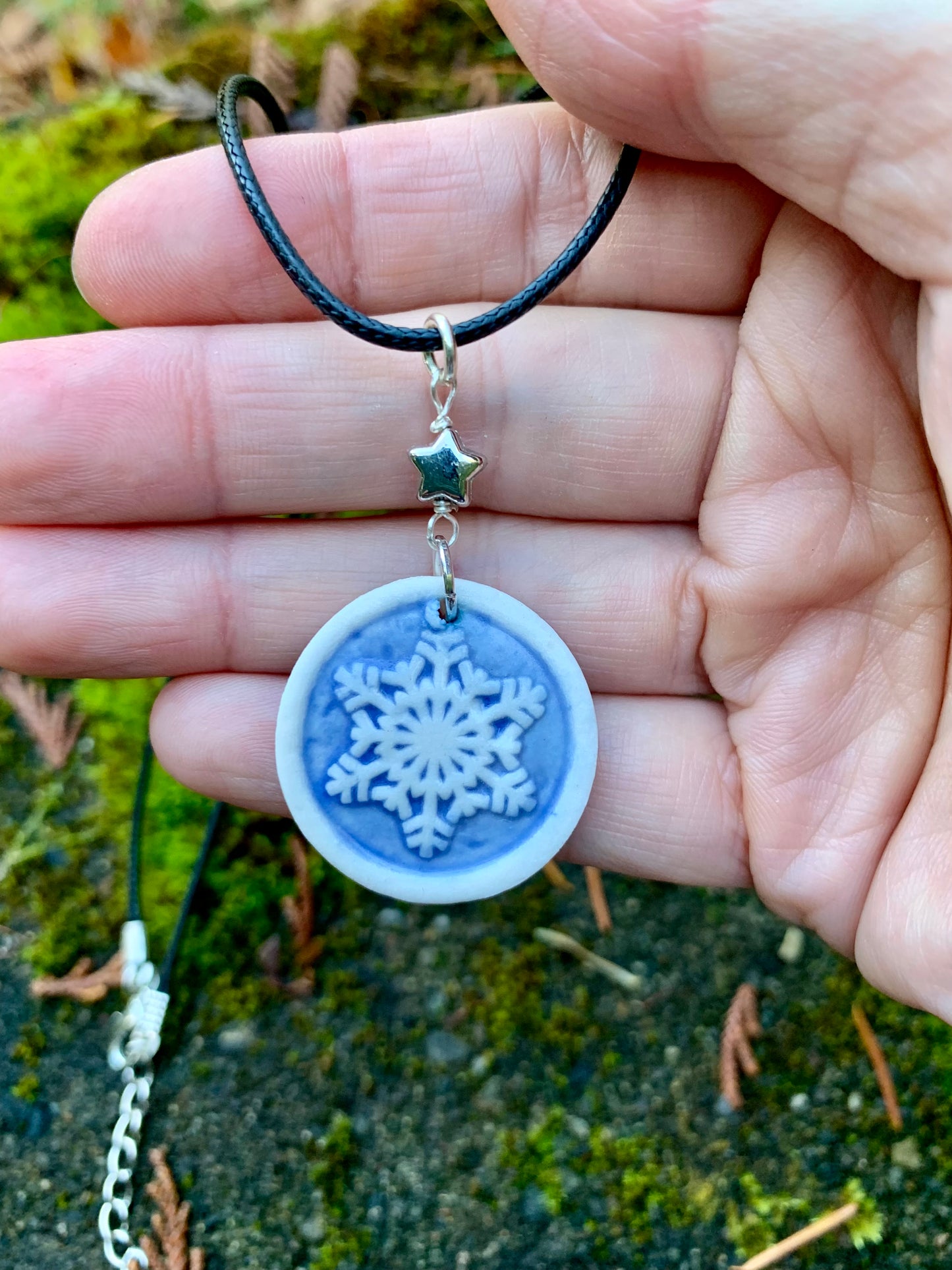 Hand-Painted Porcelain Necklaces with Charms Adjustable Length