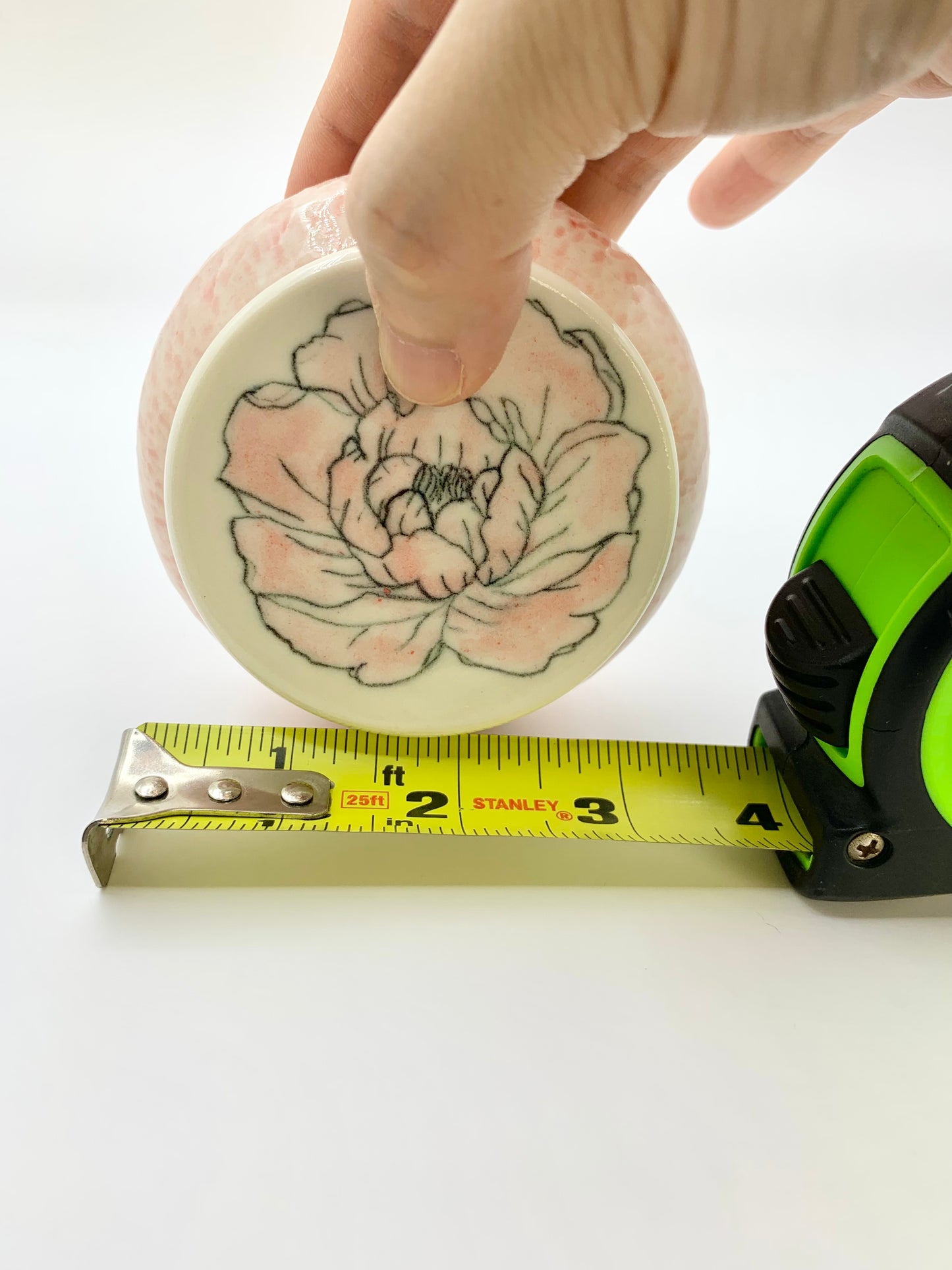 Hand painted porcelain with lid, jewelry jar, kitchen jar