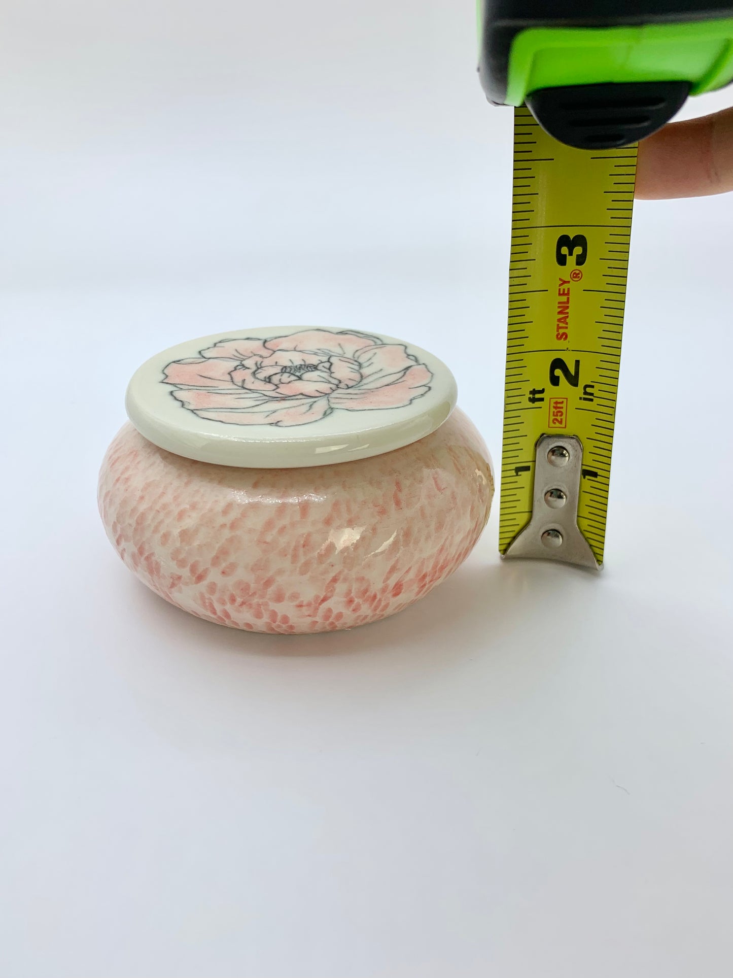 Hand painted porcelain with lid, jewelry jar, kitchen jar