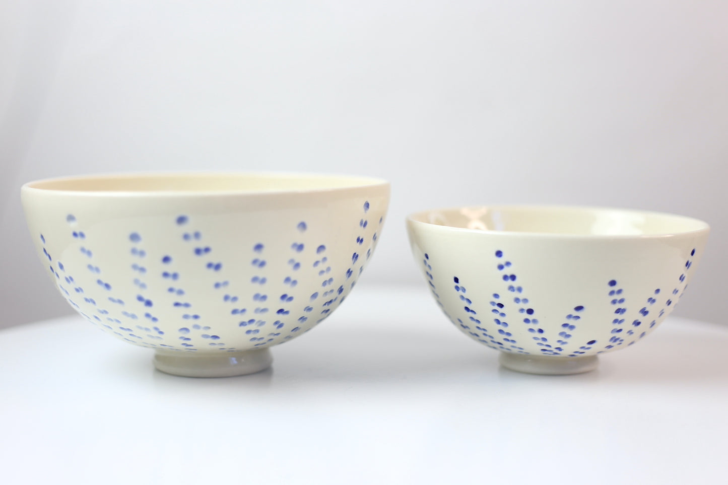 Hand-carved and painted medium porcelain bowl