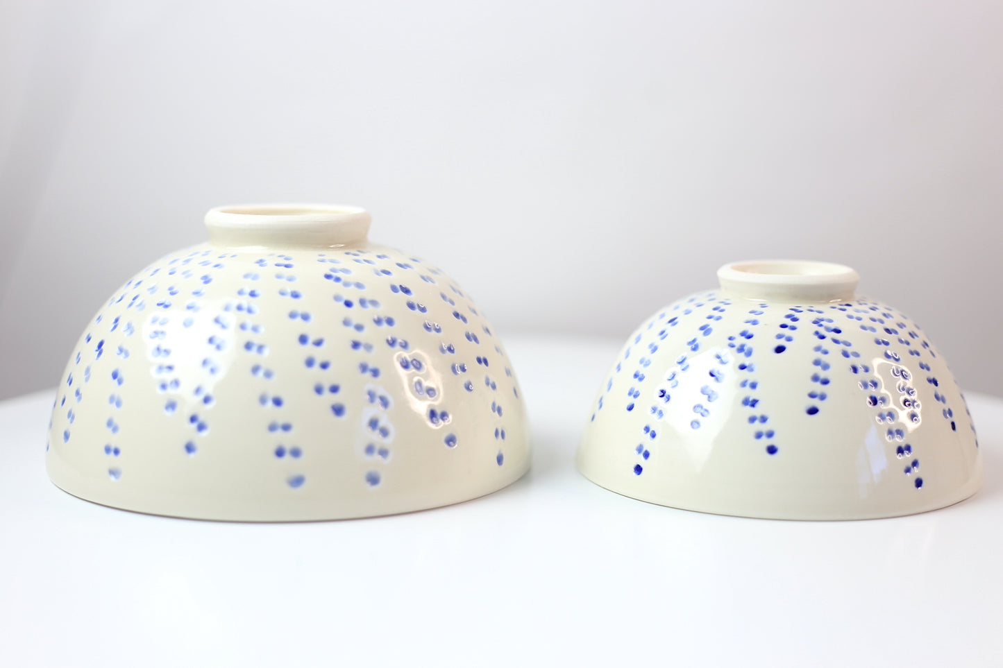 Hand-carved and painted medium porcelain bowl