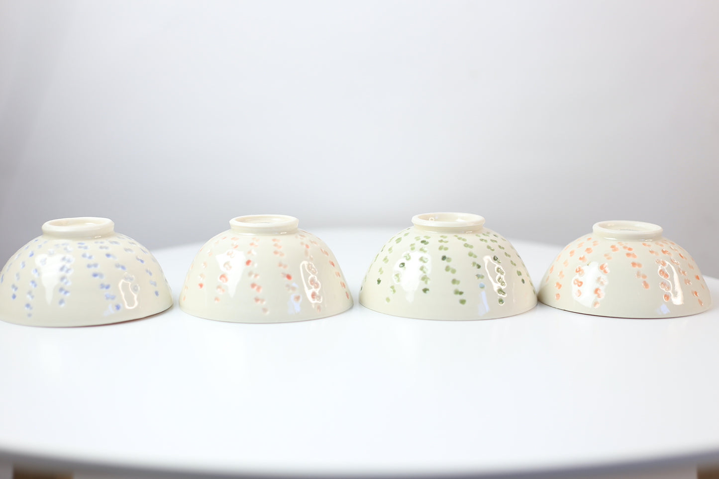 Hand-carved and painted mini porcelain bowl