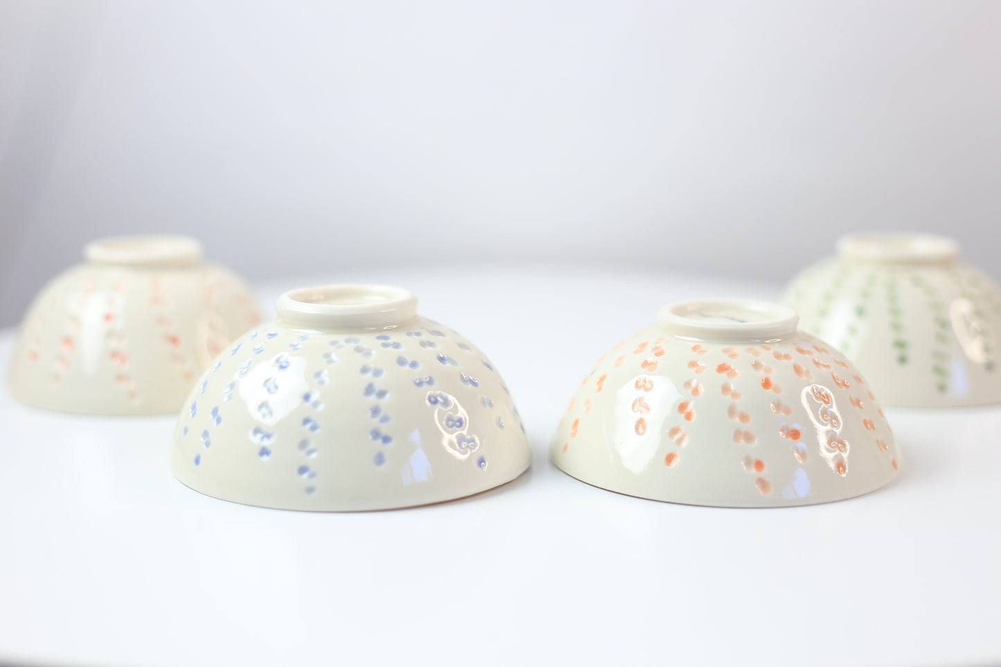 Hand-carved and painted mini porcelain bowl