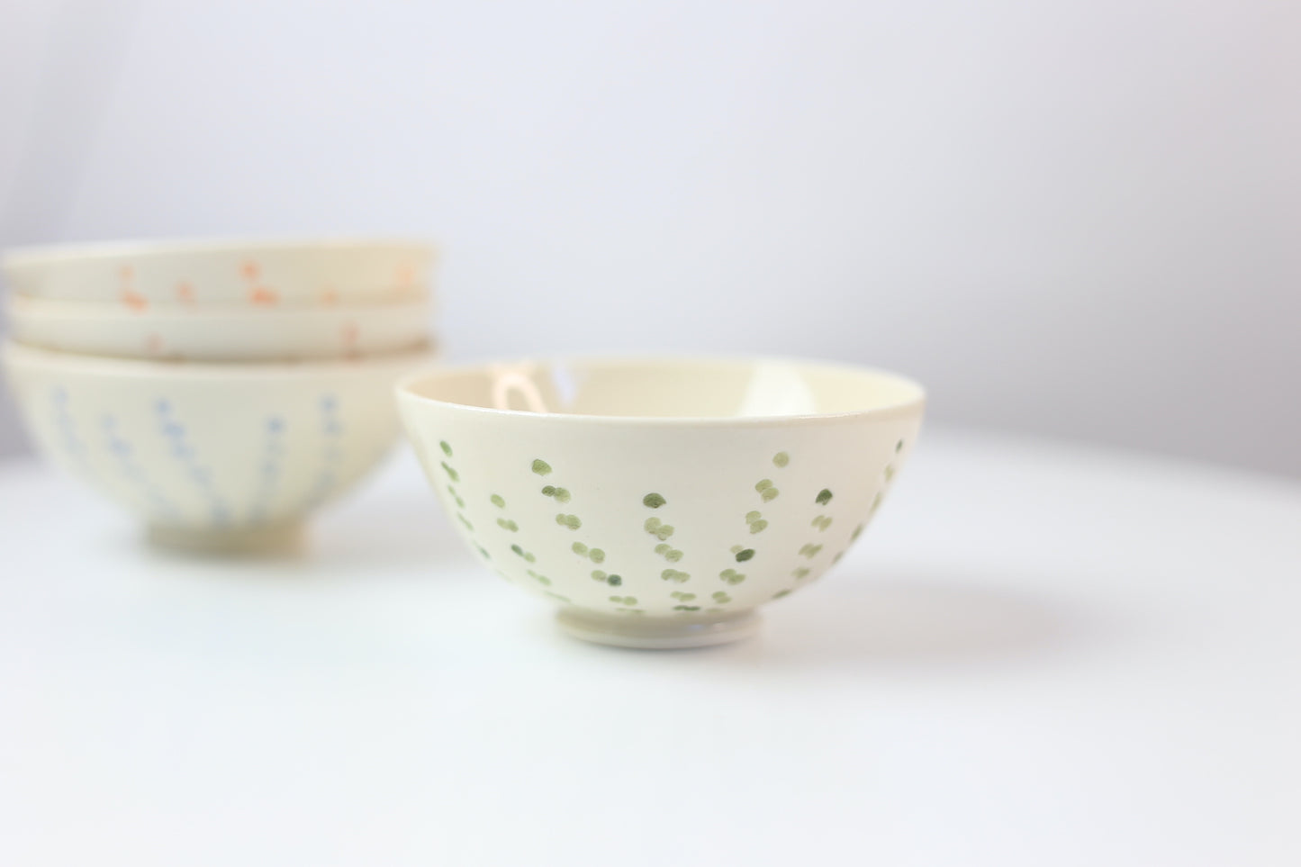 Hand-carved and painted mini porcelain bowl