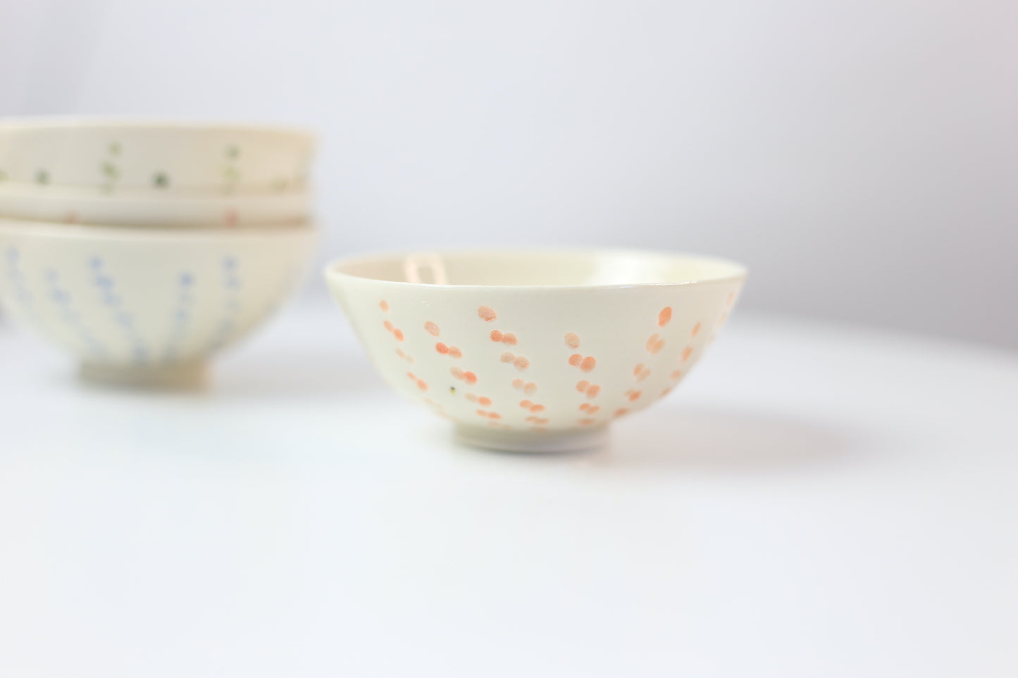 Hand-carved and painted mini porcelain bowl