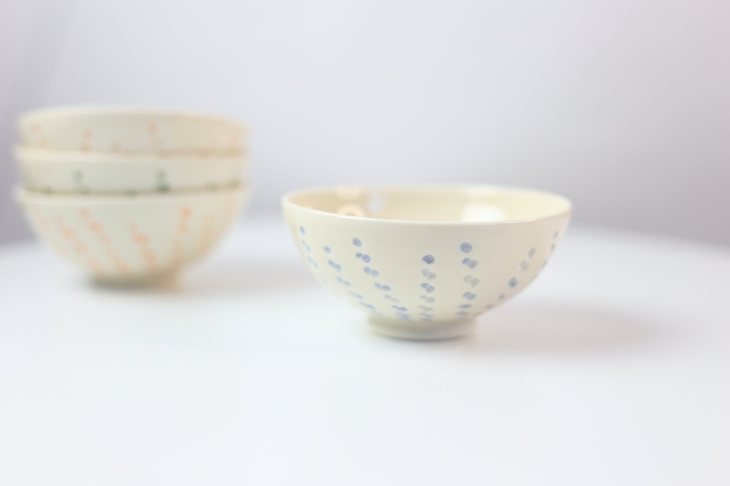 Hand-carved and painted mini porcelain bowl