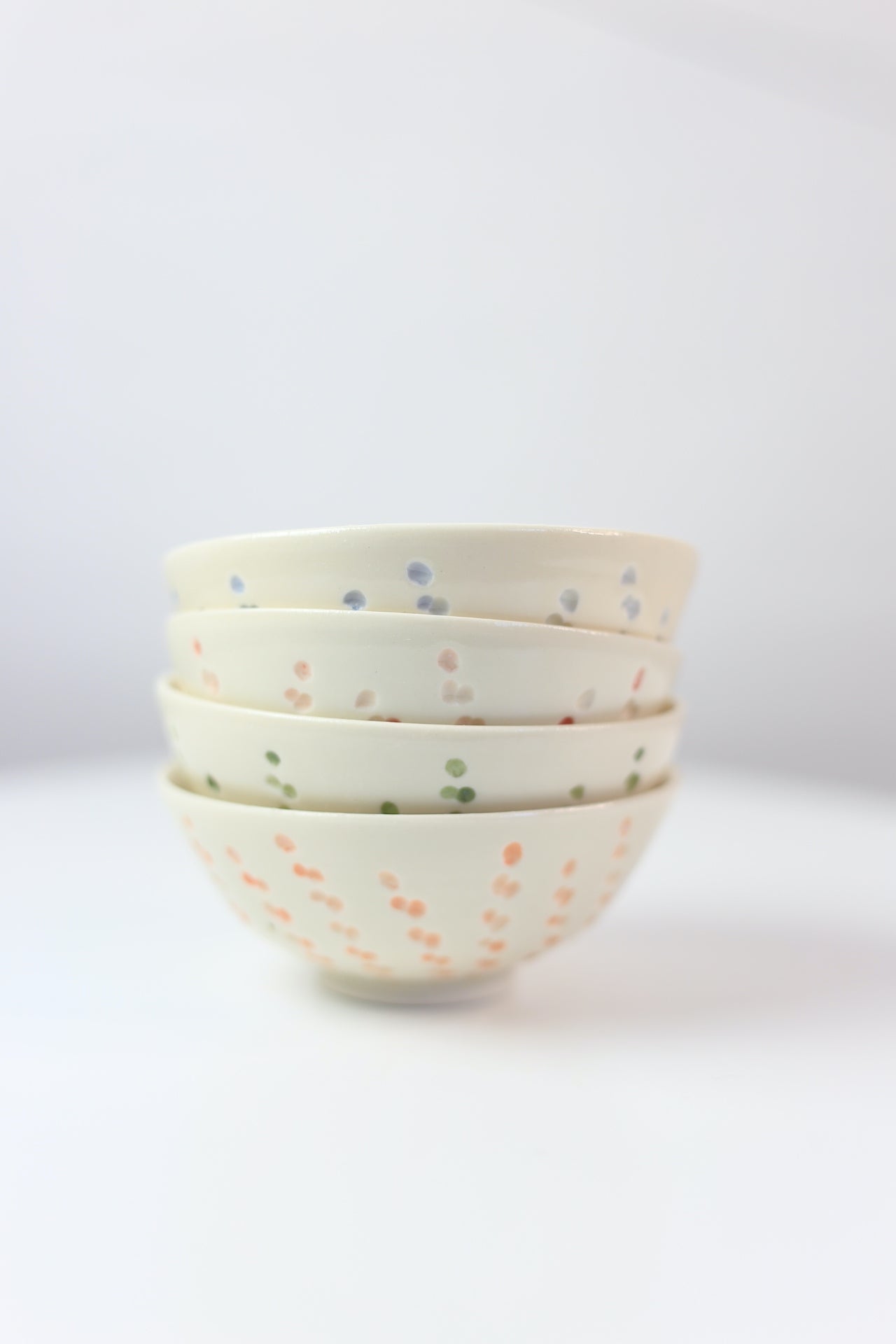 Hand-carved and painted mini porcelain bowl