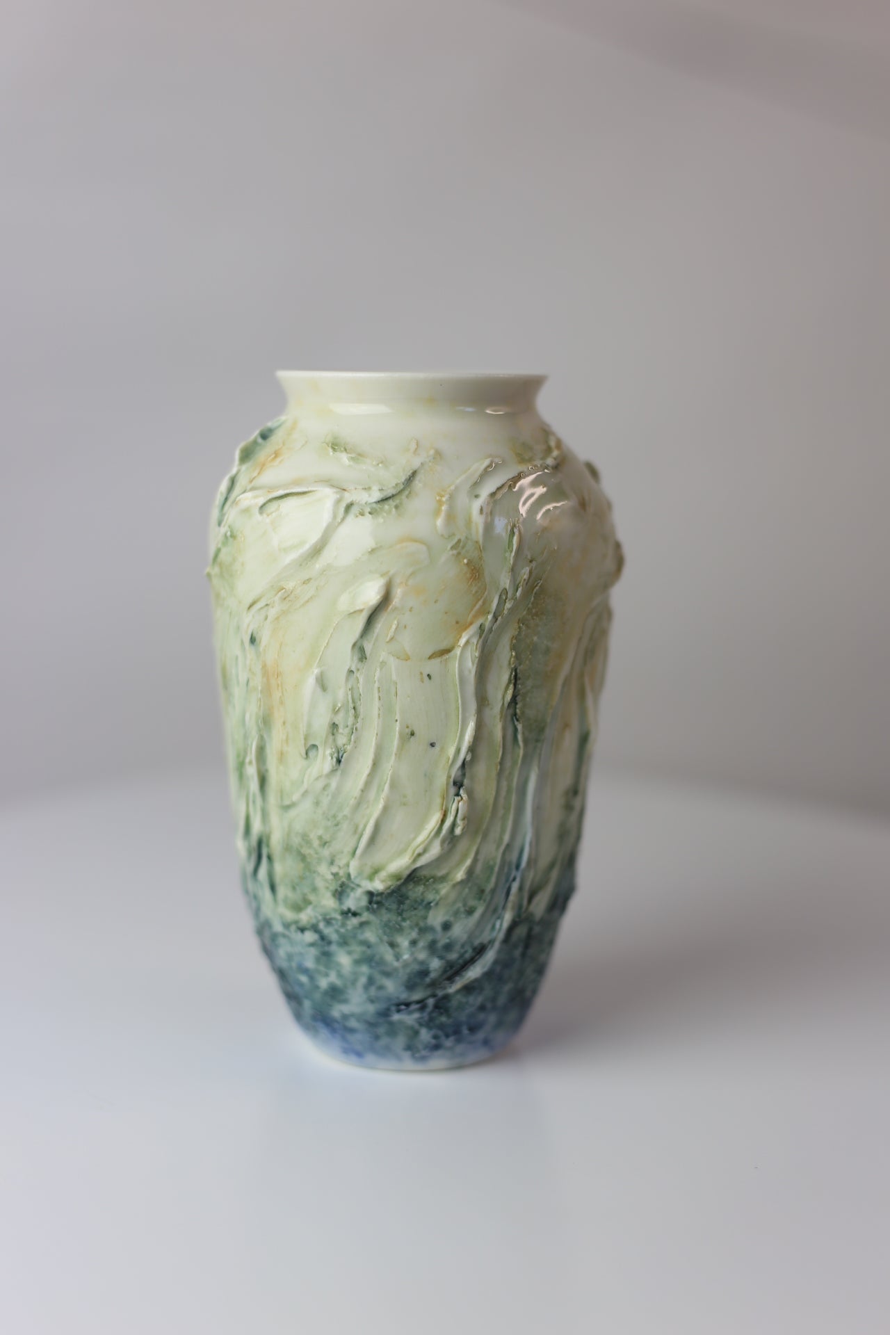 Sea themed porcelain vase
