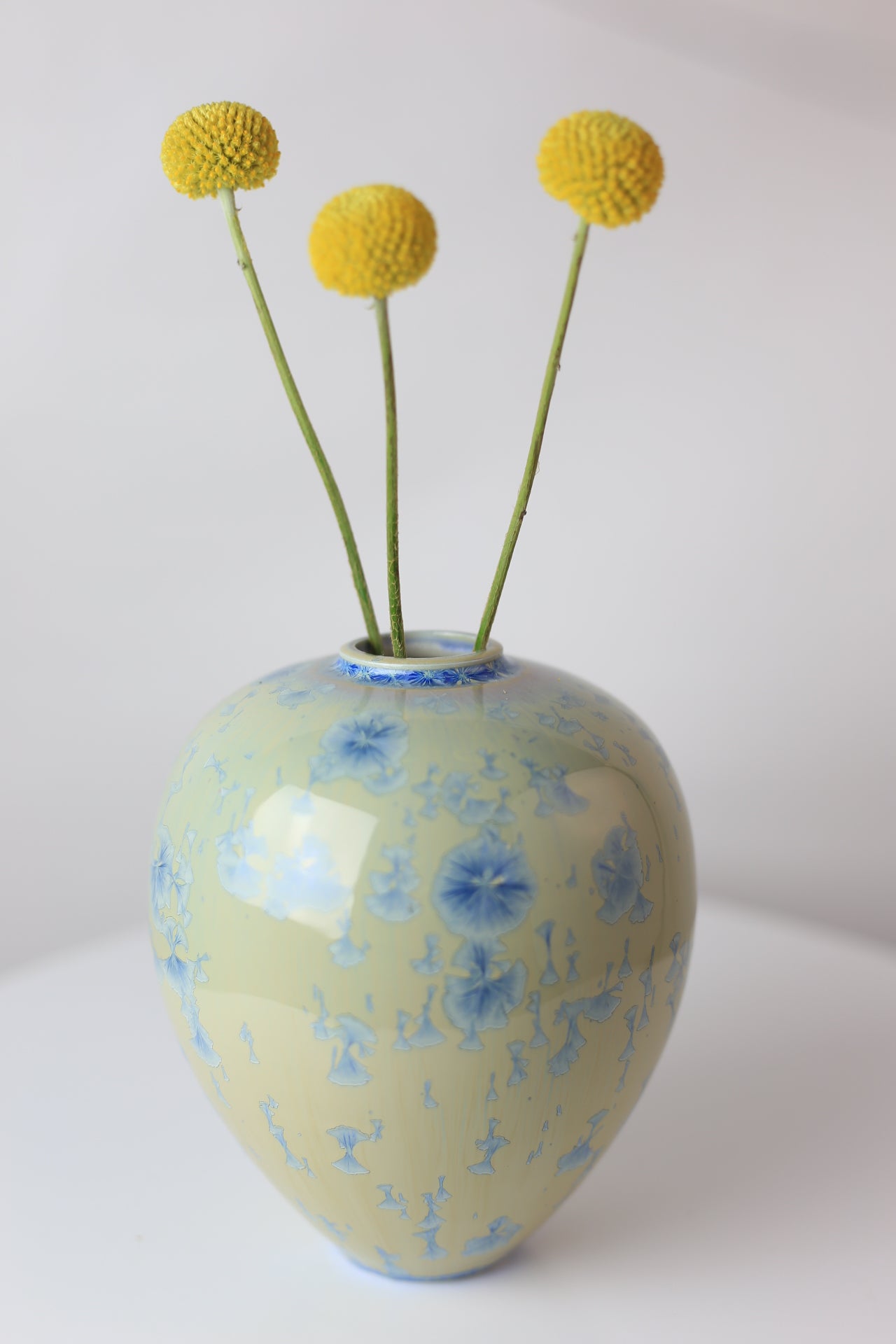 Blue Snowflake bulbous porcelain vase