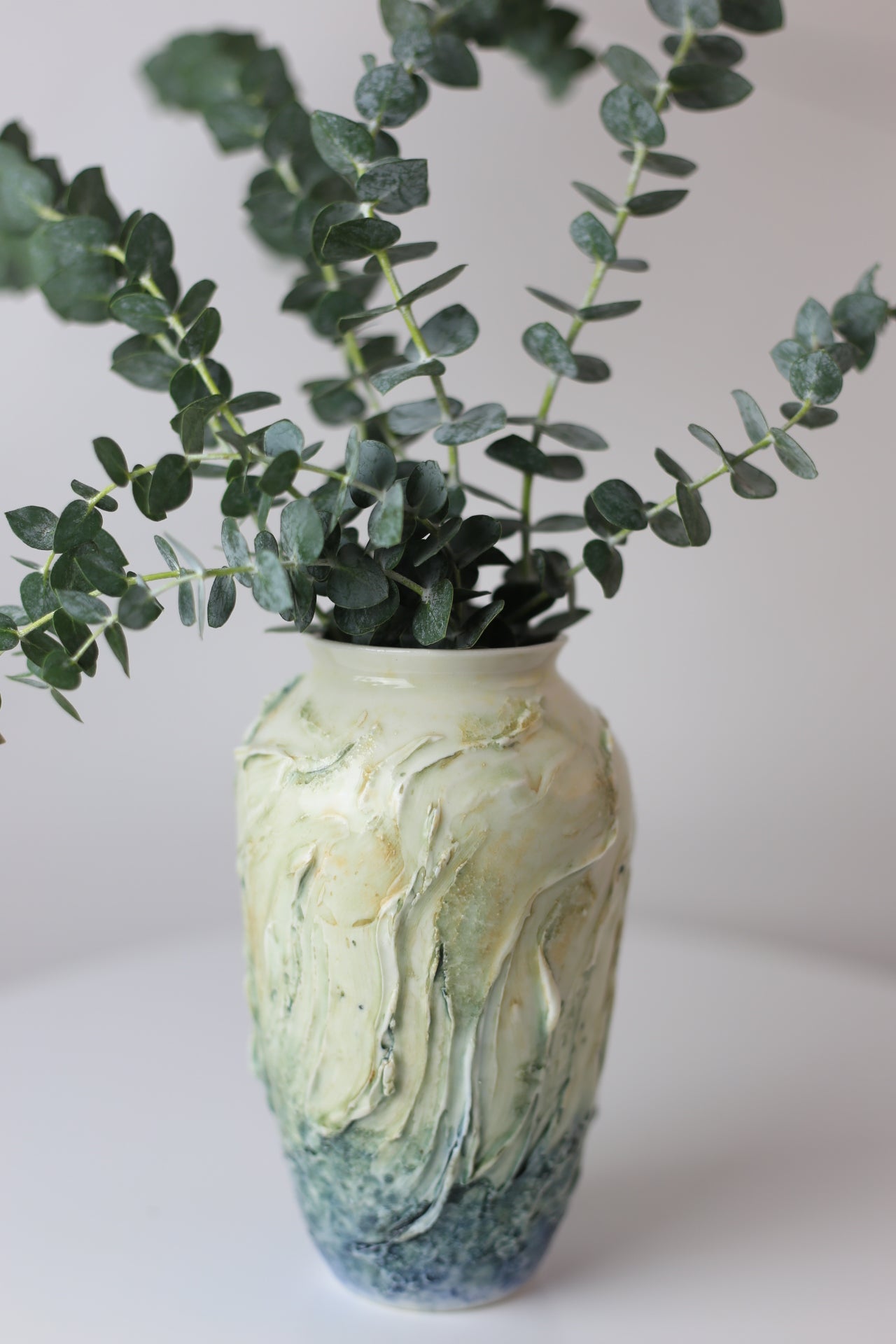 Sea themed porcelain vase