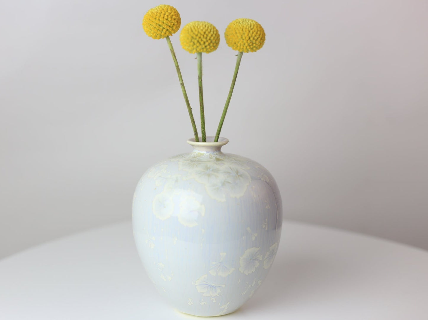 Lavender crystal porcelain vase