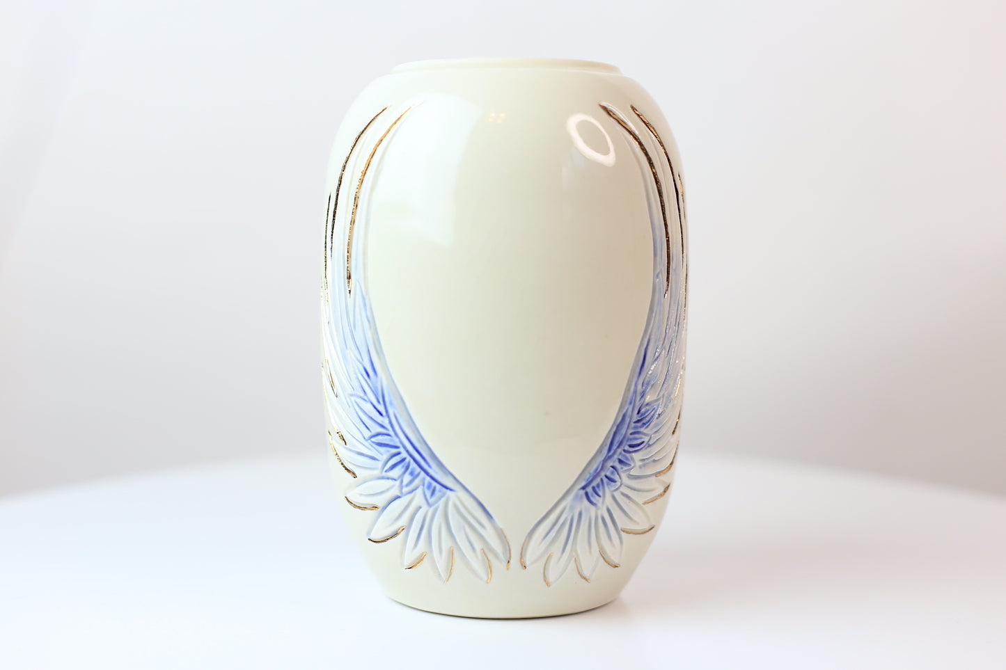 22 K gold Angel wing porcelain vase