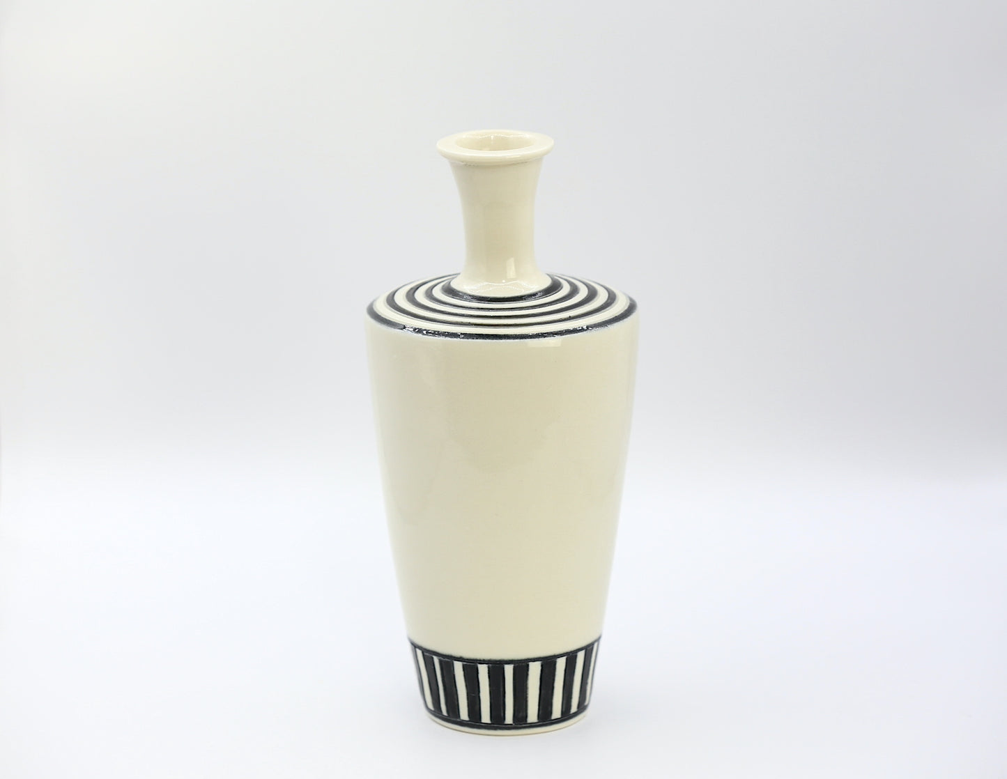 Black and White Porcelain Bud Vase, handmade vase