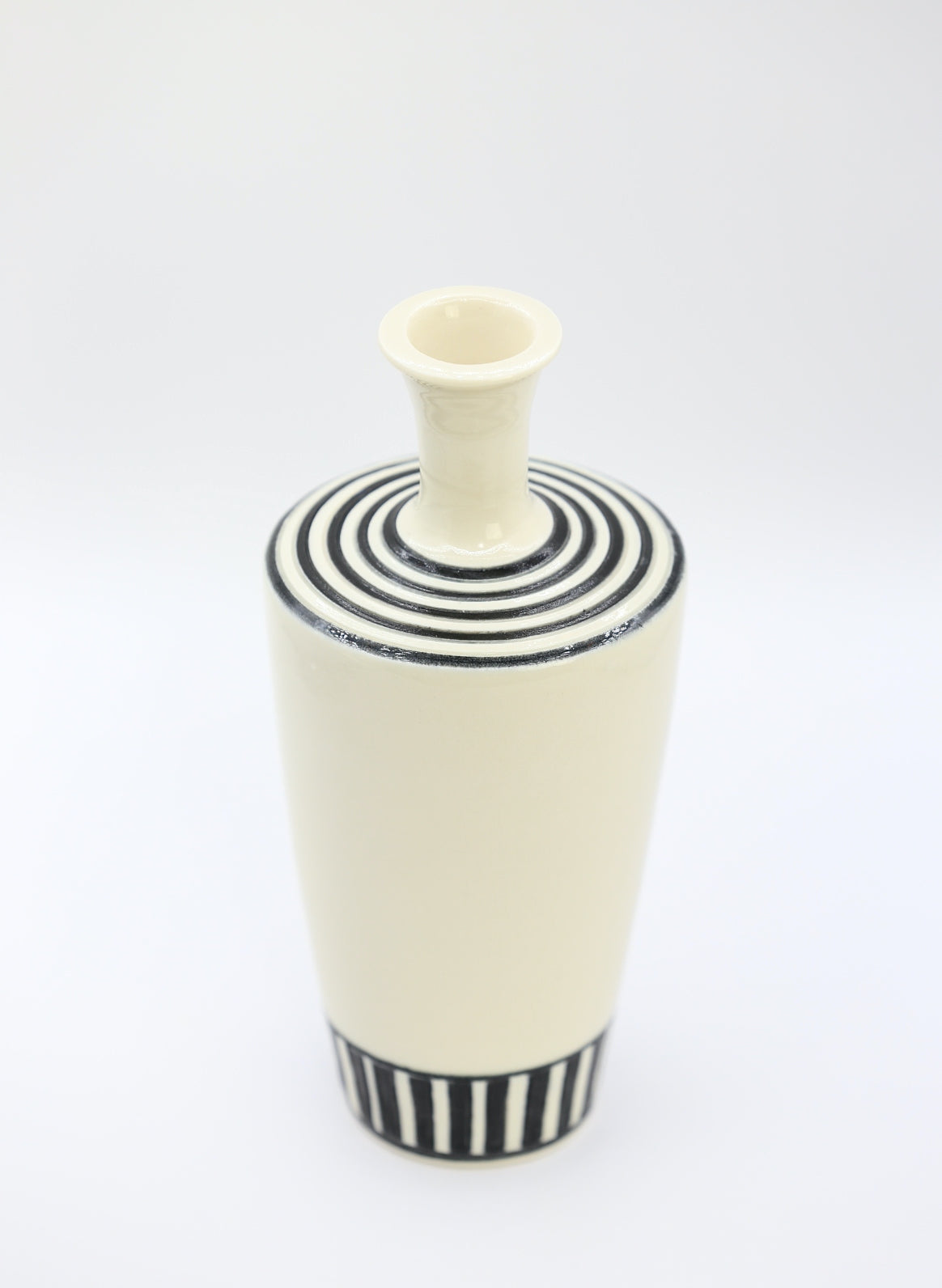 Black and White Porcelain Bud Vase, handmade vase