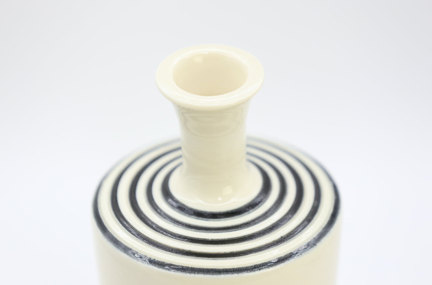 Black and White Porcelain Bud Vase, handmade vase