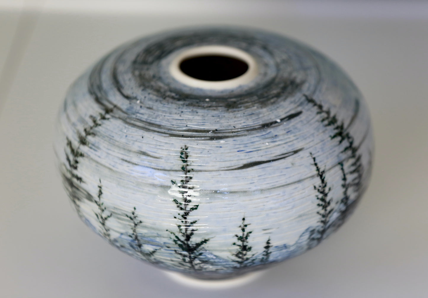 Night Landscape Porcelain Vase
