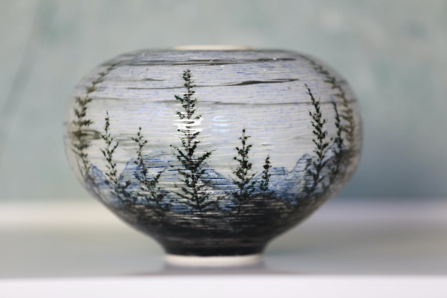 Night Landscape Porcelain Vase