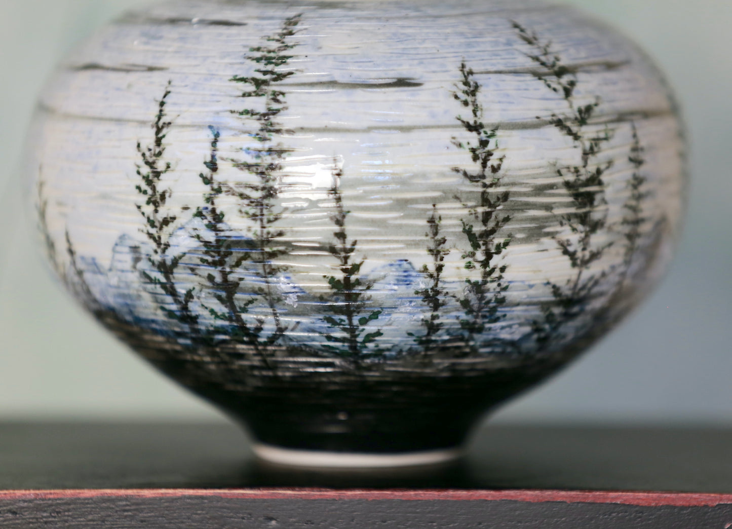 Night Landscape Porcelain Vase