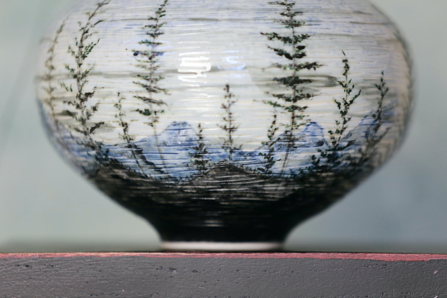 Night Landscape Porcelain Vase