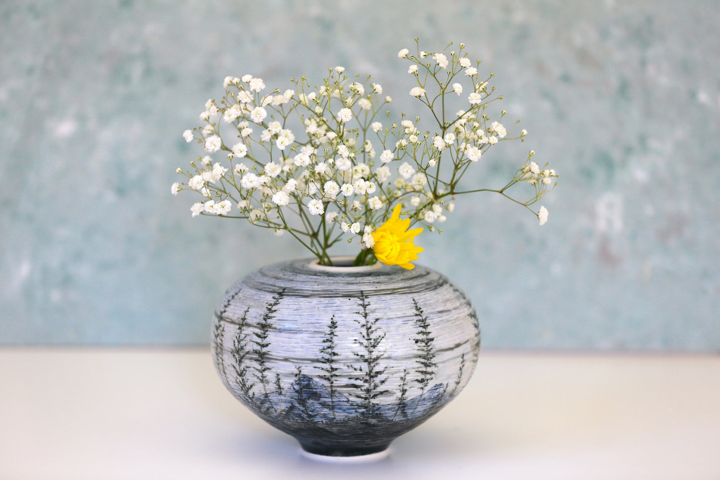 Night Landscape Porcelain Vase