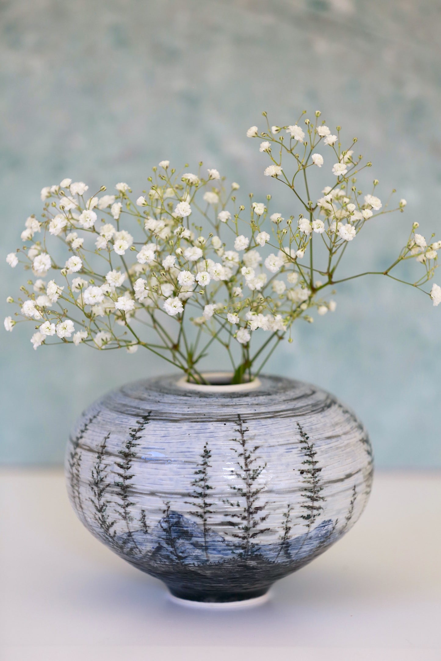 Night Landscape Porcelain Vase