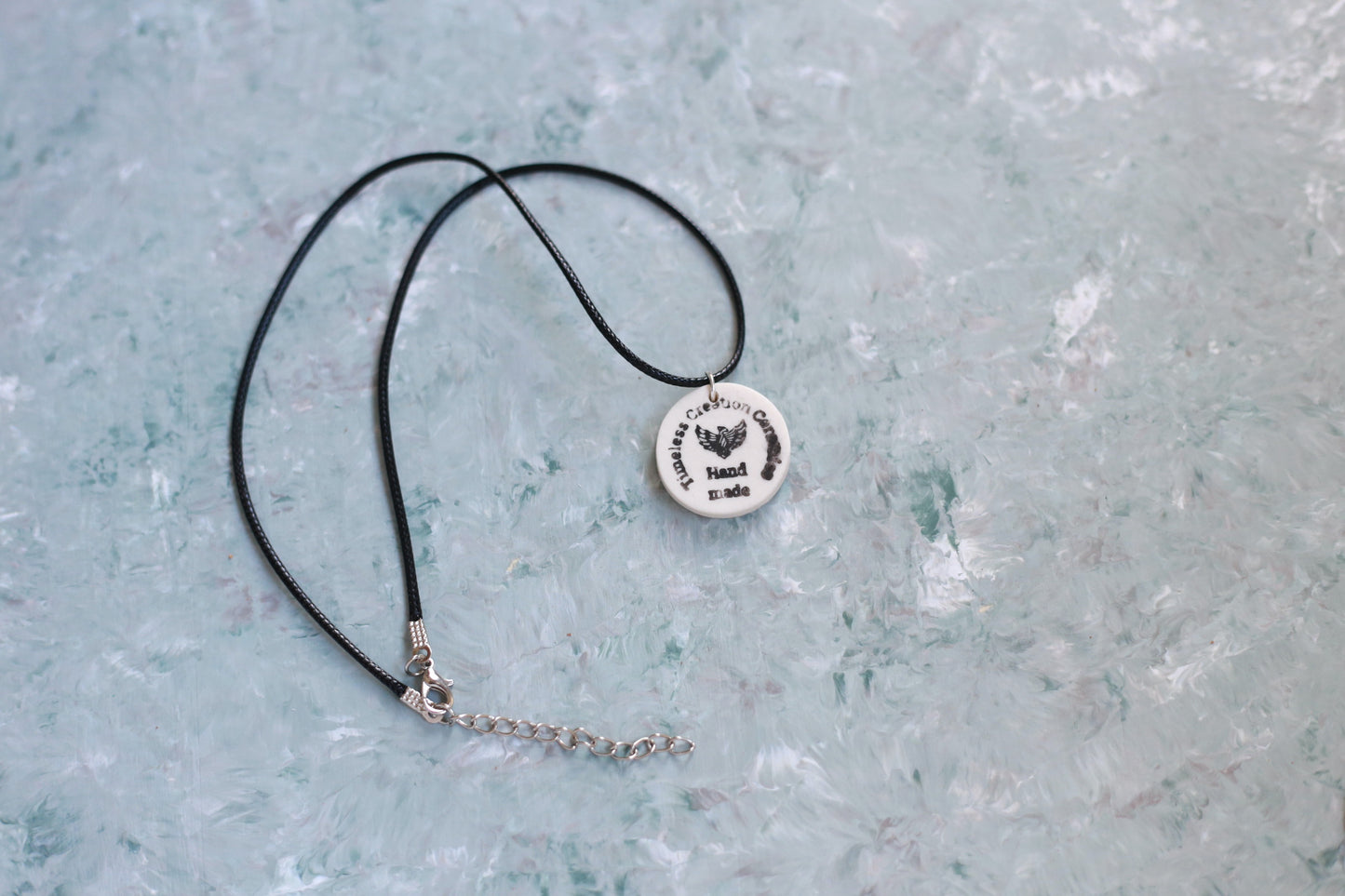 Hand-Painted Porcelain Necklaces with Charms Adjustable Length