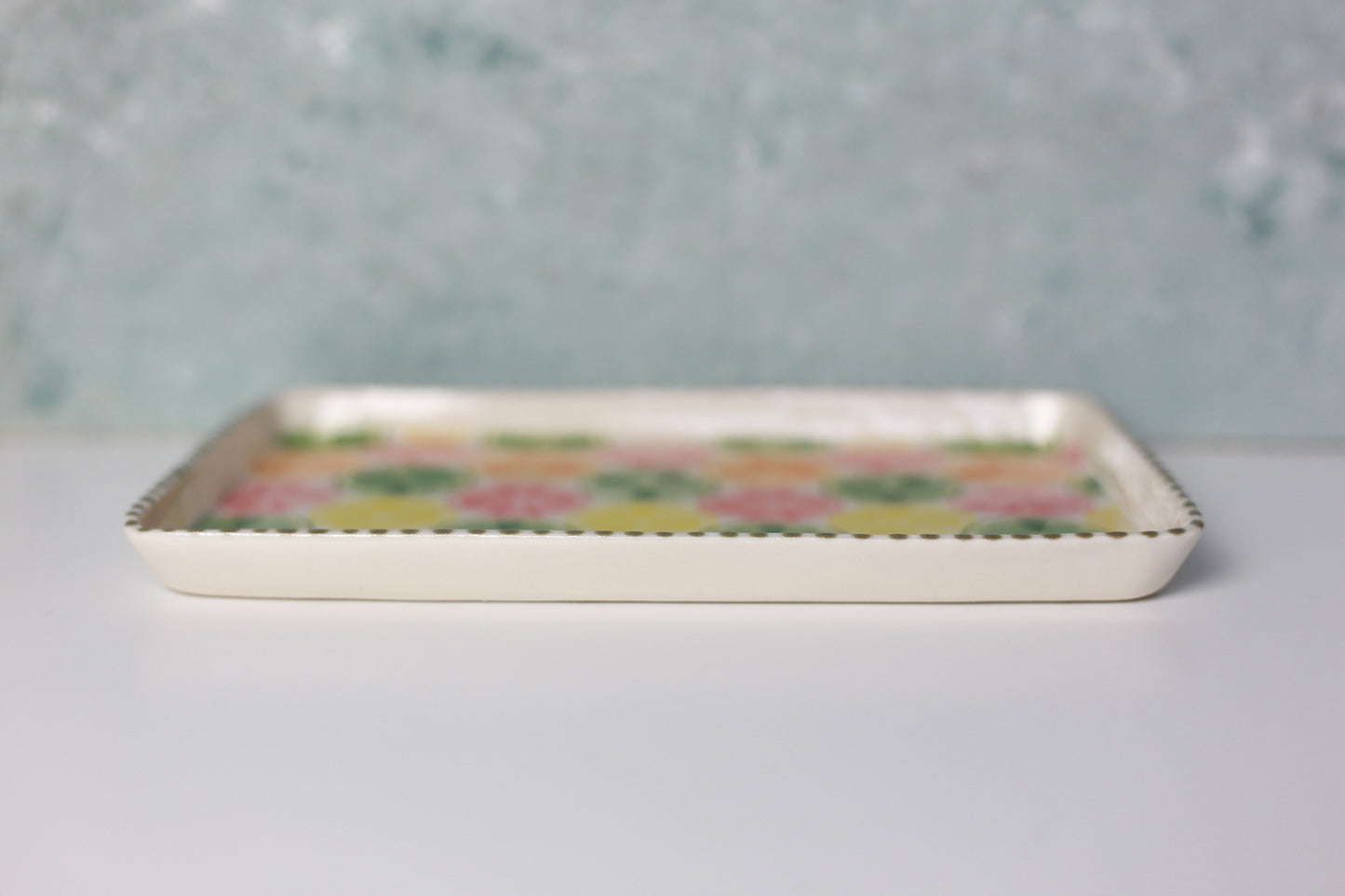 Handmade Porcelain Tray with Lemons and Grapefruit