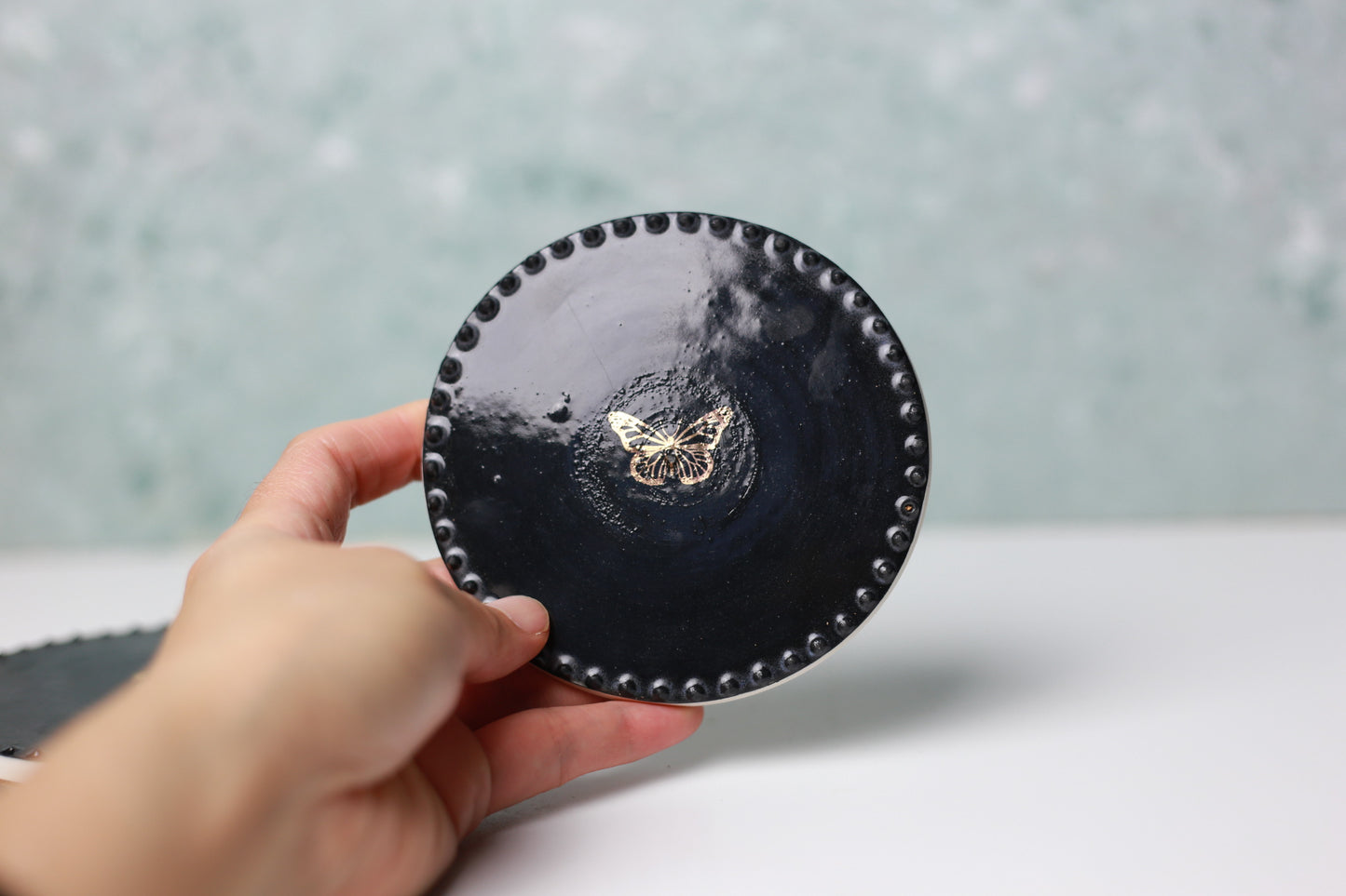 Handmade Butterfly Porcelain Coaster Set