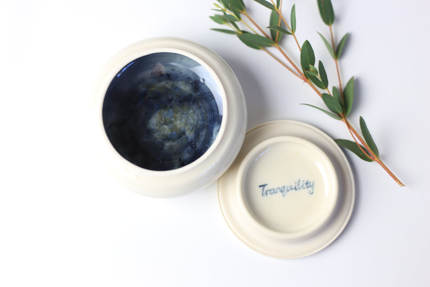 Locus and moon porcelain Jewelry jar #69