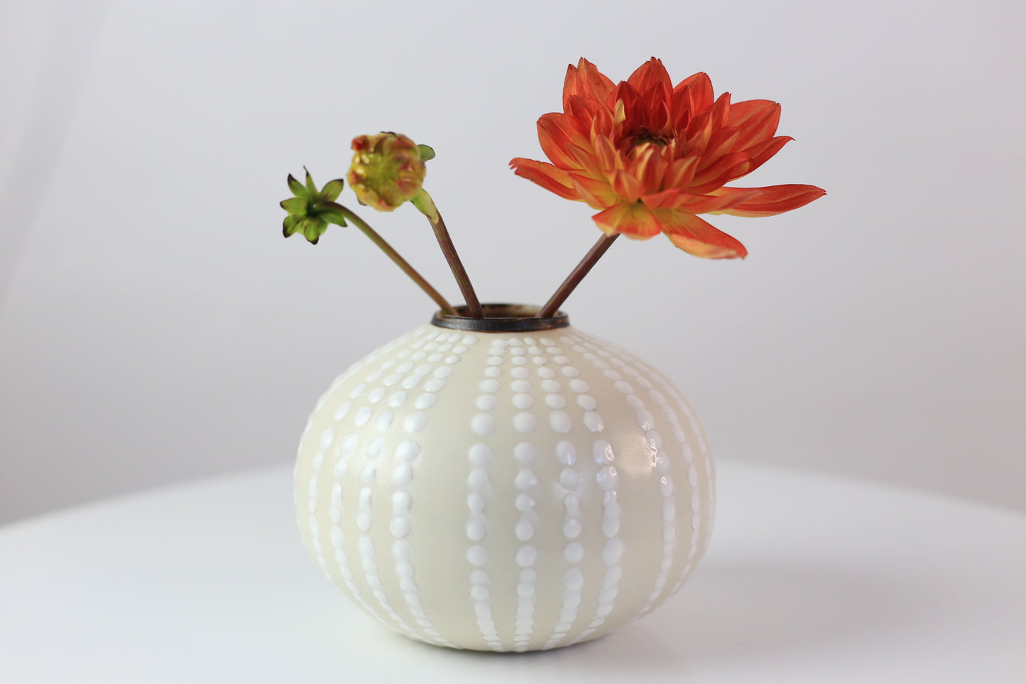 Dotted porcelain vase white