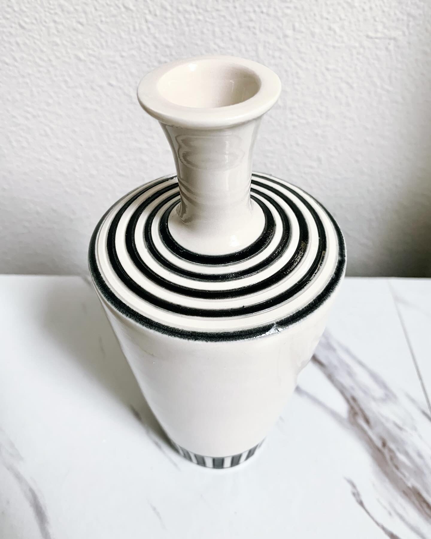Black and White Porcelain Bud Vase, handmade vase