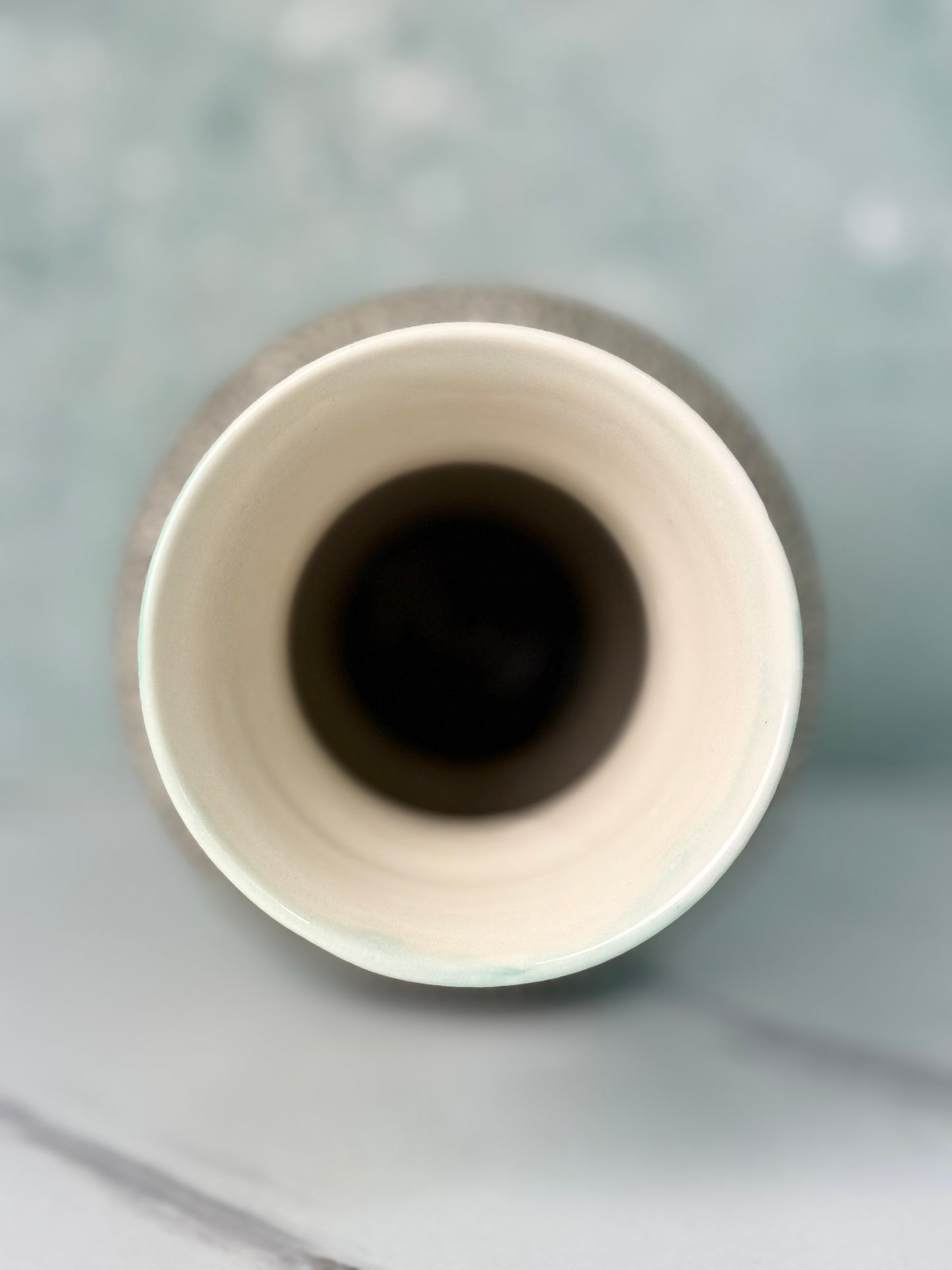 Porcelain Vase with Texture in Turquoise