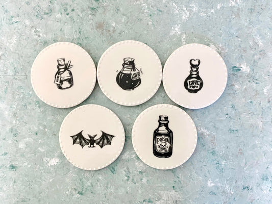 Handmade Halloween Porcelain Coasters