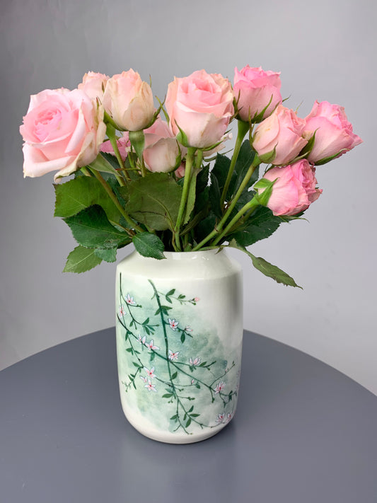 Cherry Blossom Porcelain Flower Vase