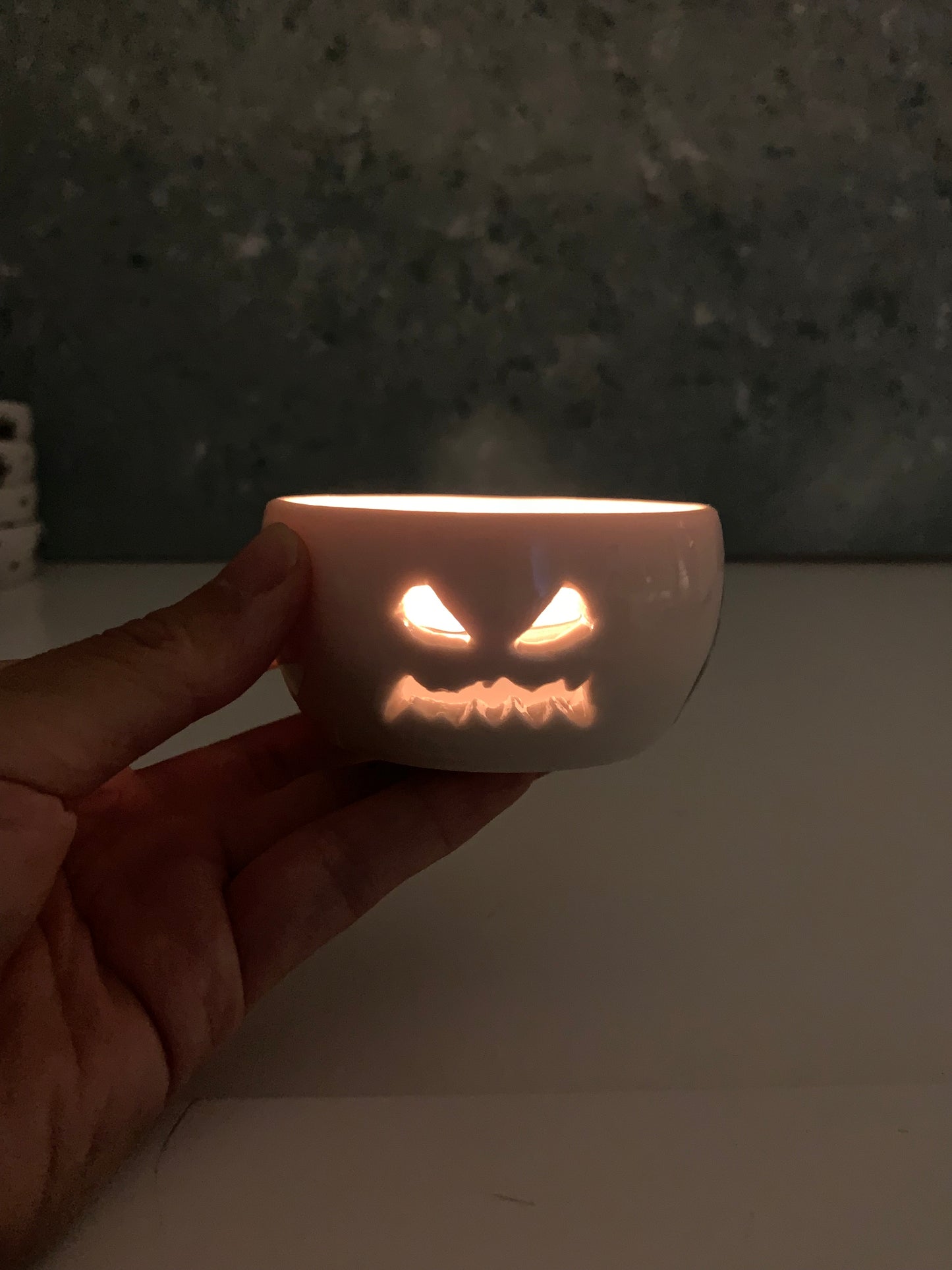 Handmade Halloween Jack O Lanterns Tealight Candle Holders