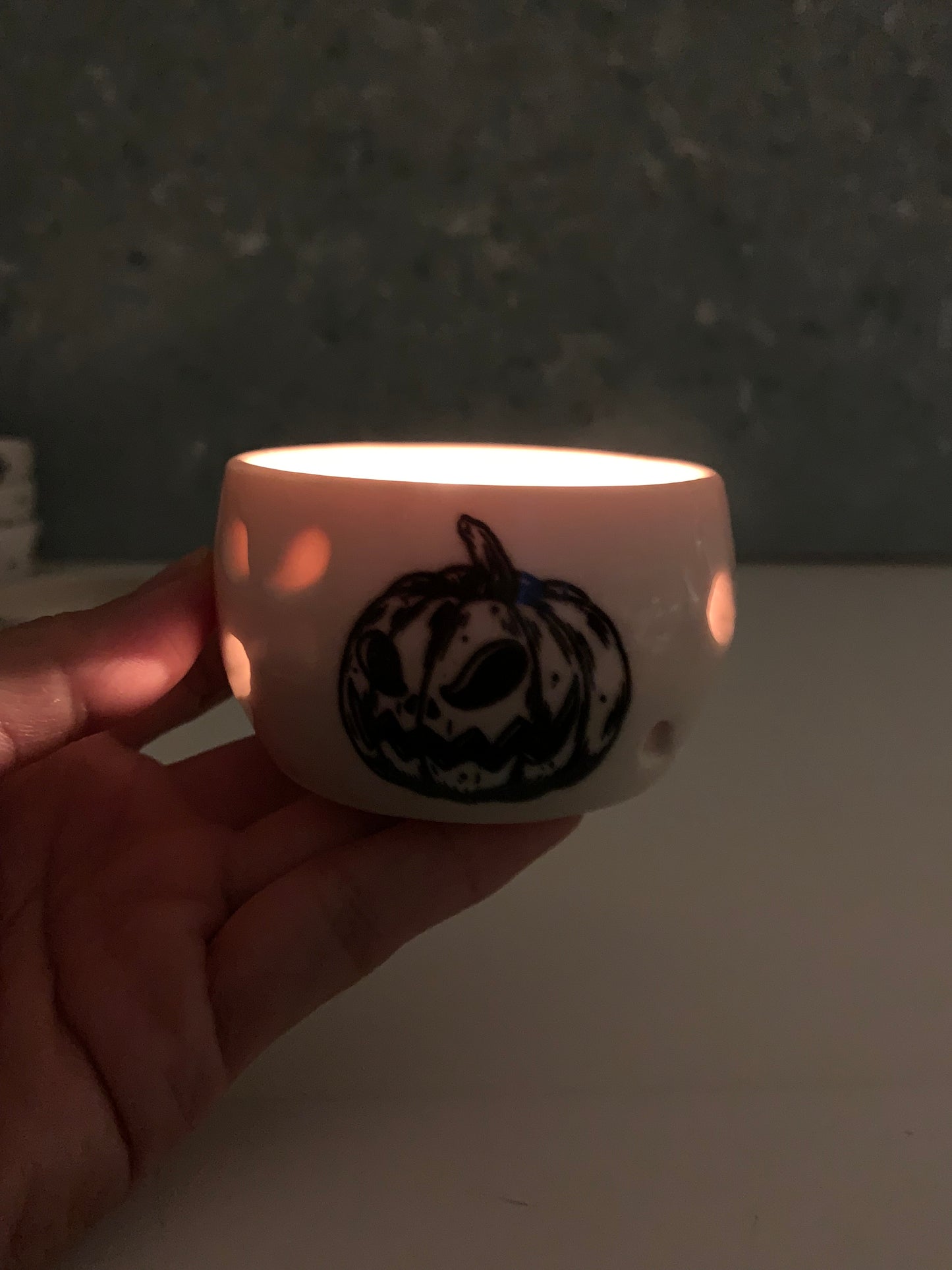 Handmade Halloween Pumpkin Tealight Candle Holders