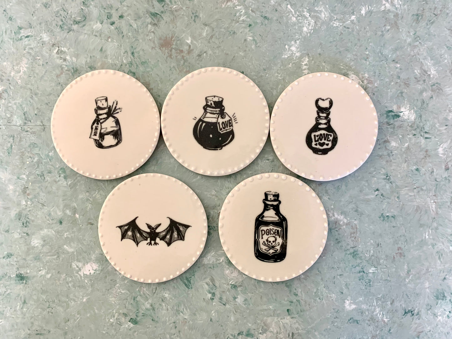 Handmade Halloween Porcelain Coasters