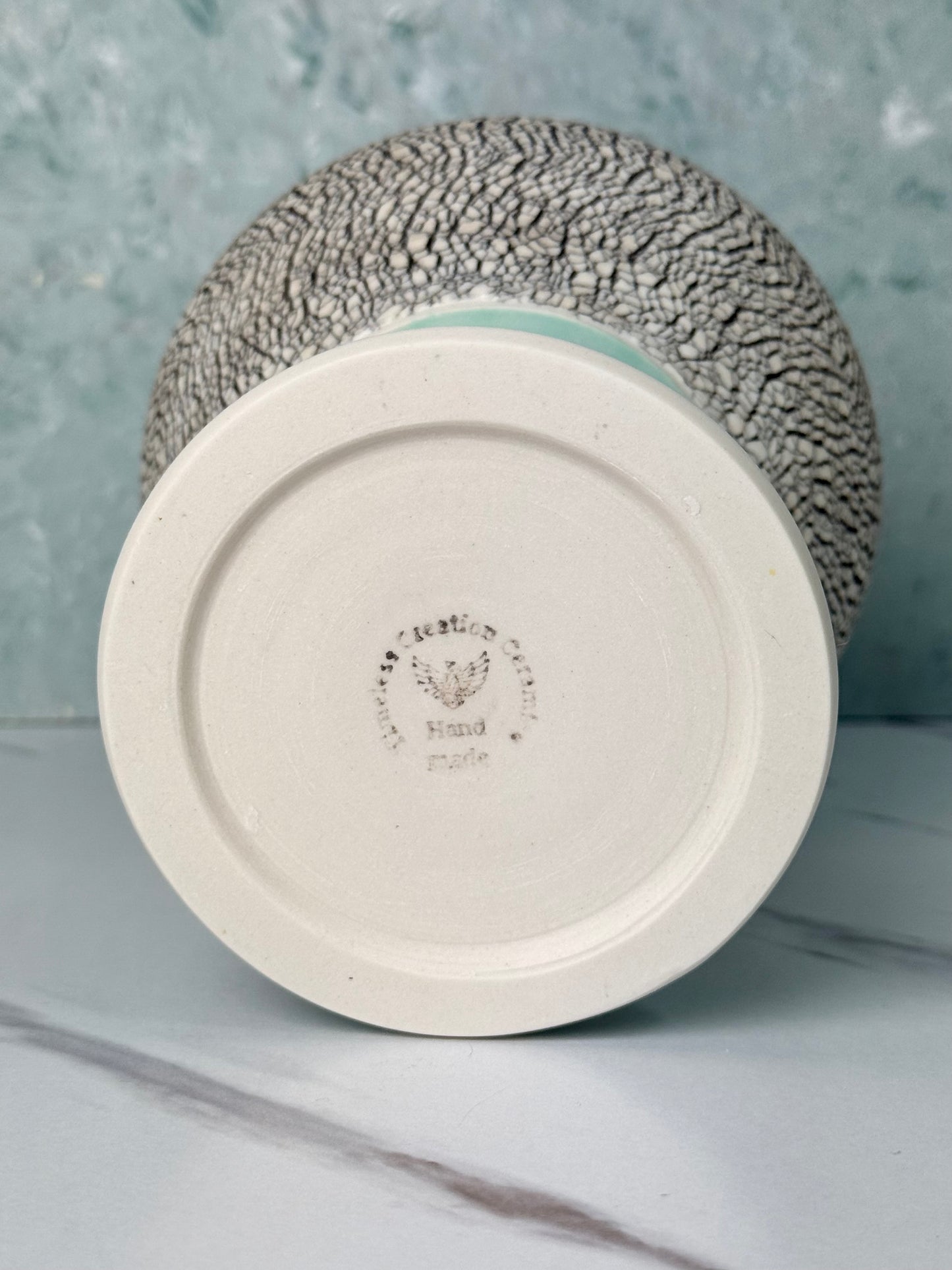 Porcelain Vase with Texture in Turquoise