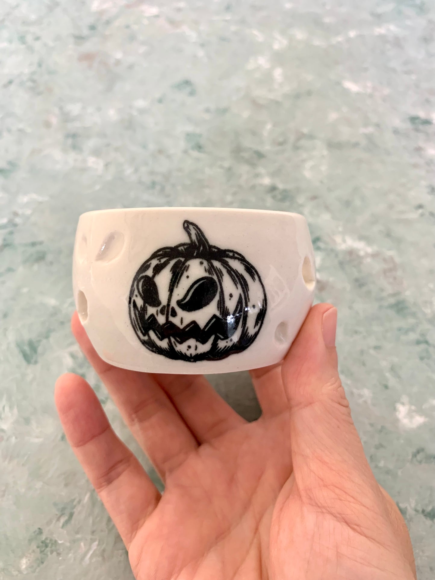 Handmade Halloween Pumpkin Tealight Candle Holders