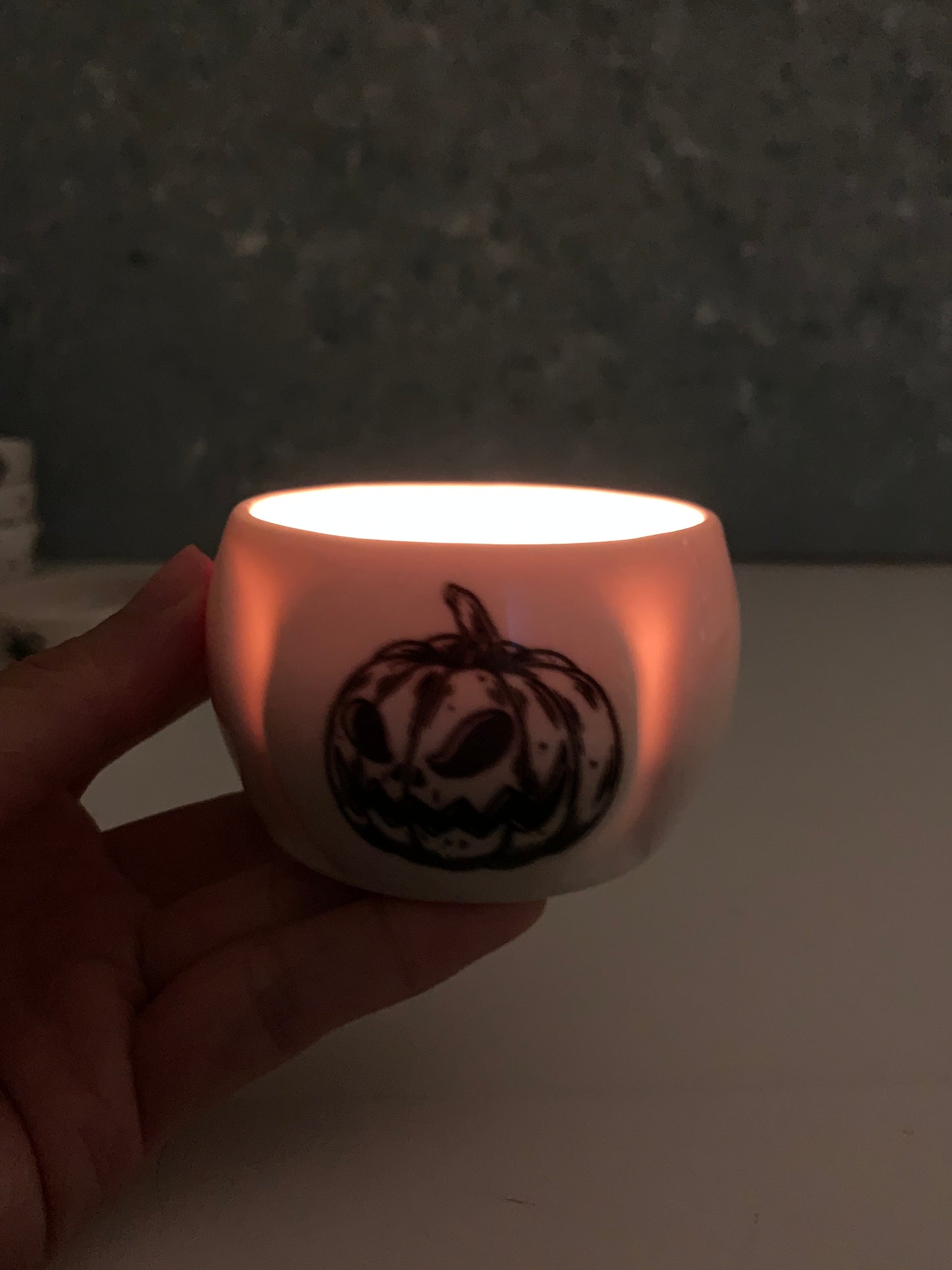 Handmade Halloween Pumpkin Tealight Candle Holders